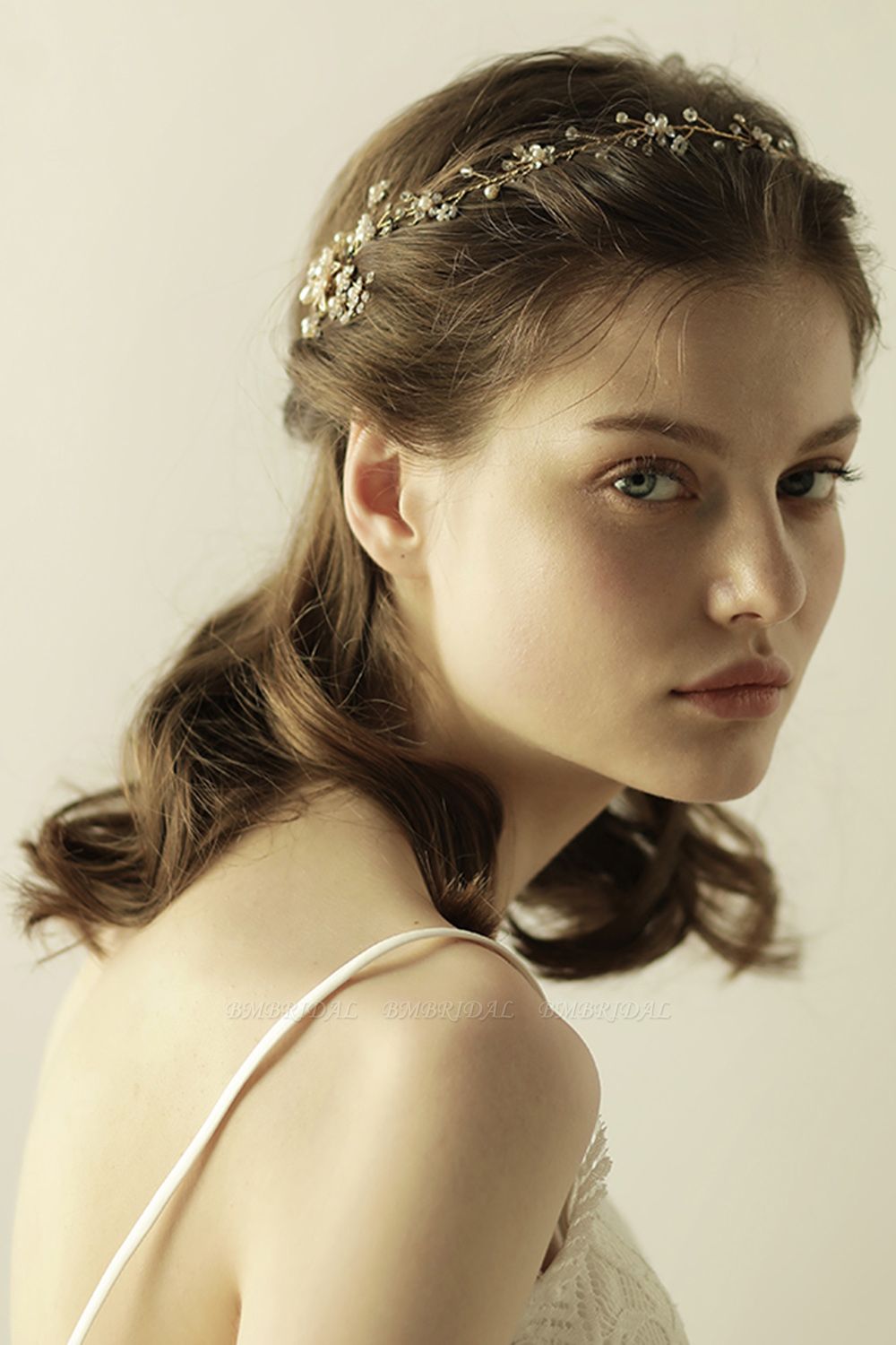 BMbridal Beautiful Alloy Rhinestone Special Occasion Headbands Headpiece with Imitation Pearls