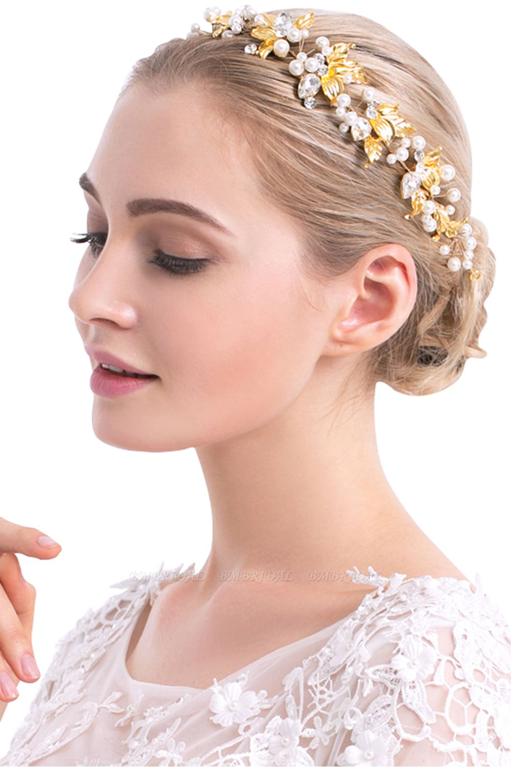 BMbridal Glamourous Alloy Imitation Pearls Special Occasion Hairpins Headpiece with Rhinestone