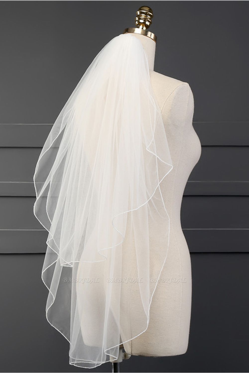 BMbridal Affordable Tulle Cut Edge Wedding Veil