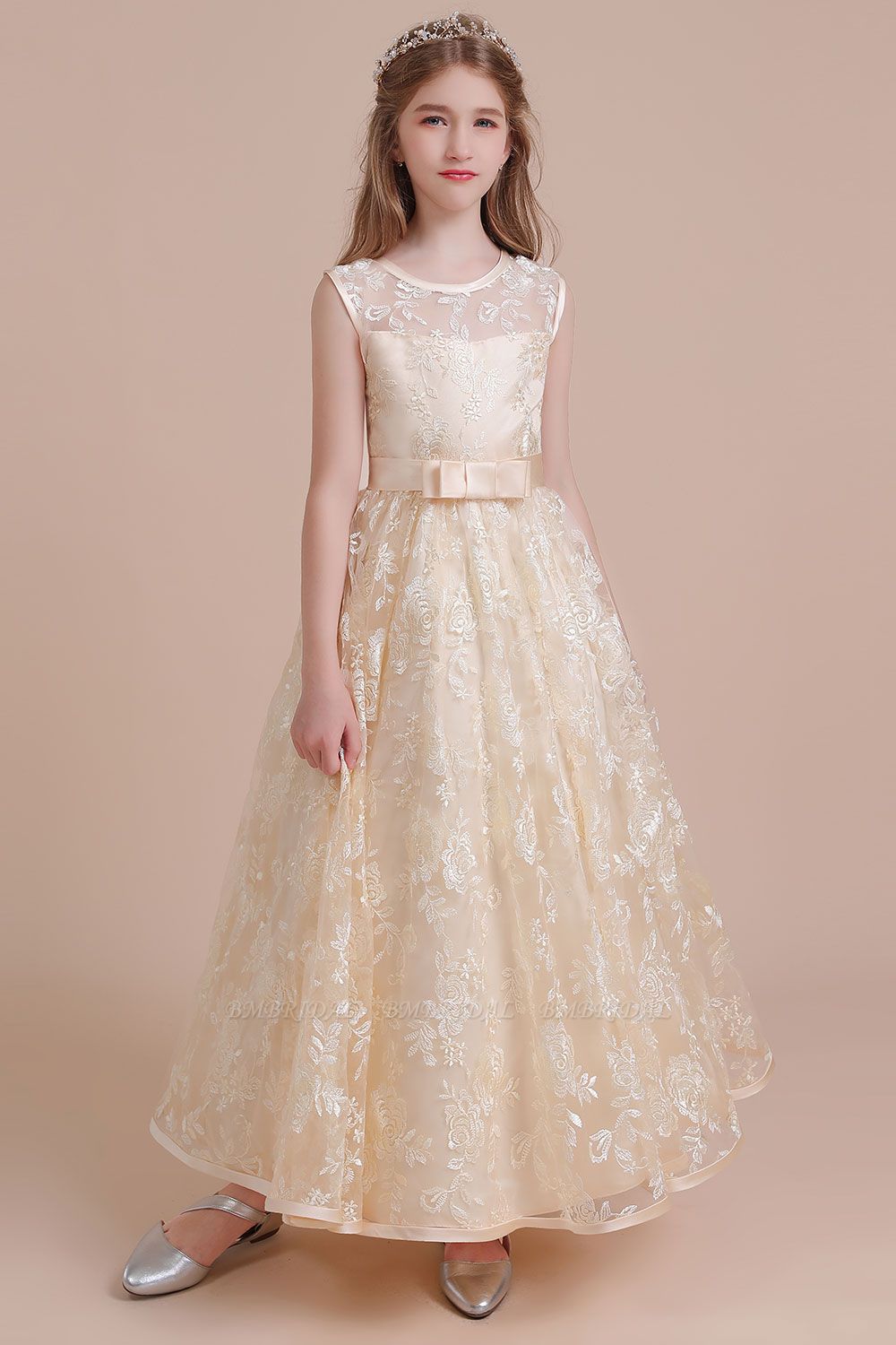 BMbridal A-Line Amazing Lace Tulle Flower Girl Dress Online