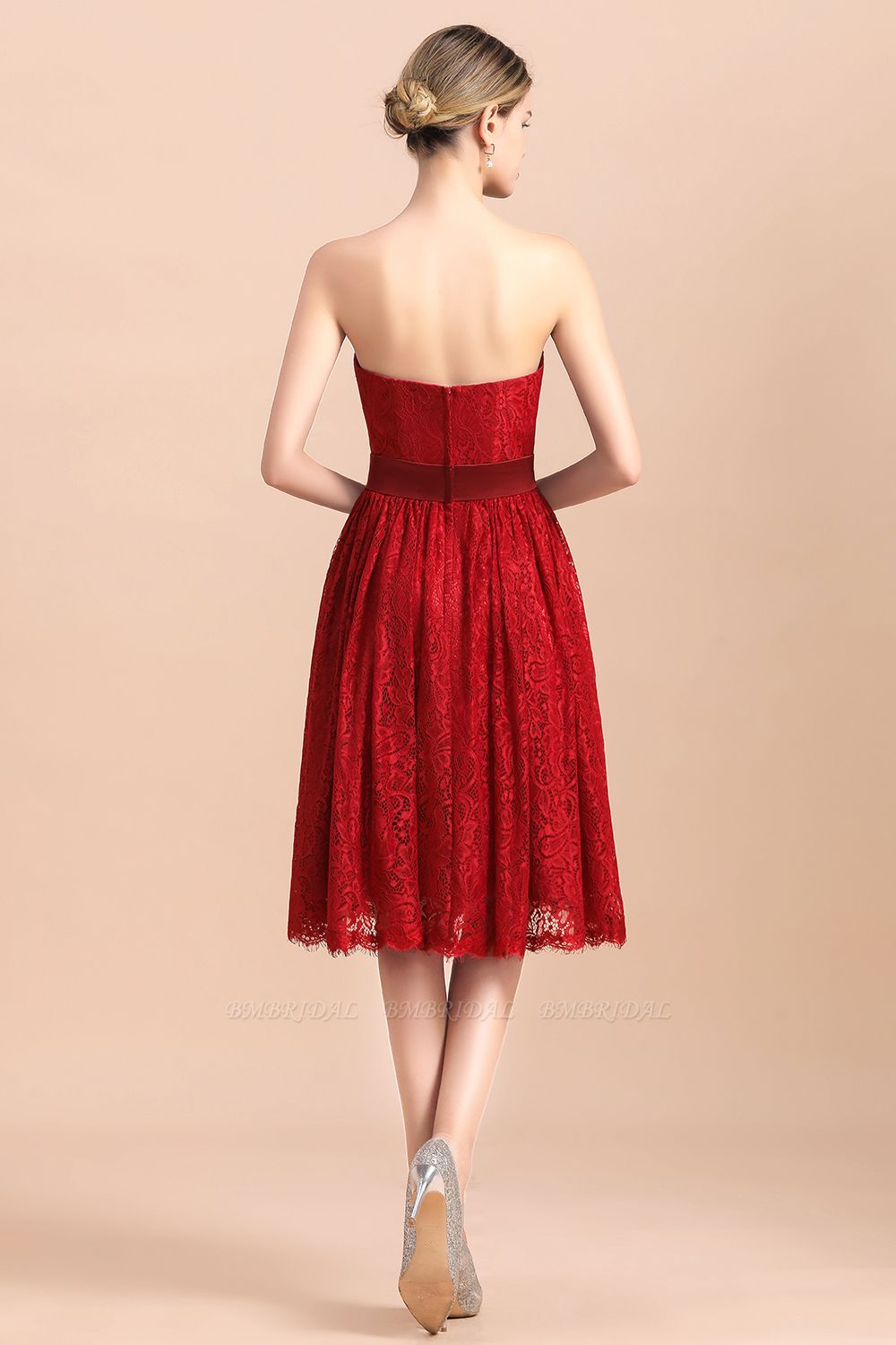 BMbridal Pretty Strapless Red Lace ...