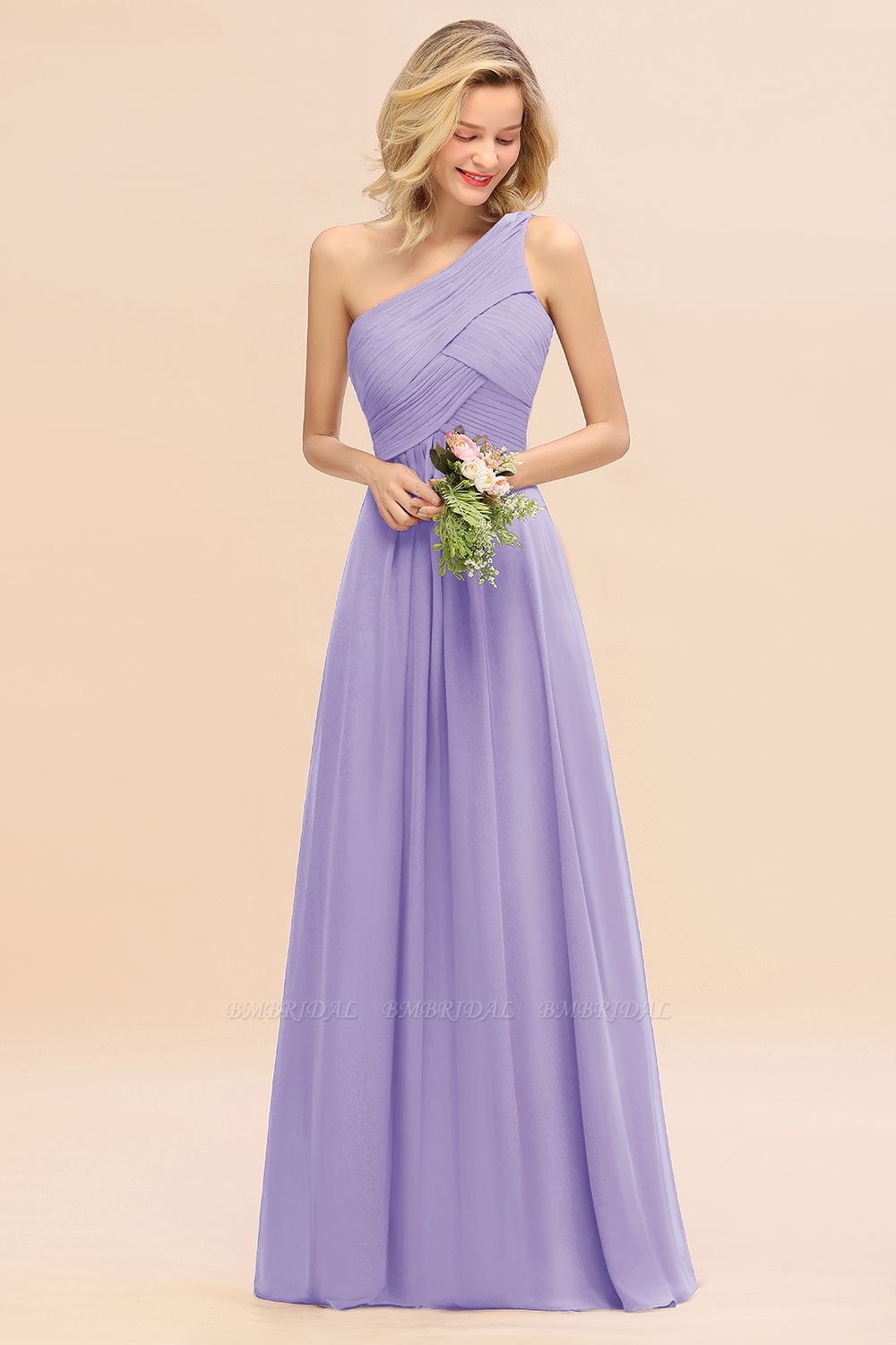 One Shoulder Bridesmaids Dresses Prom Ballgown Evening Maxi Chiffon Uk