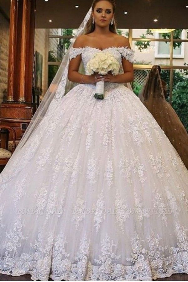 BMbridal Ball Gown Off-the-Shoulder Lace Wedding Dress Online