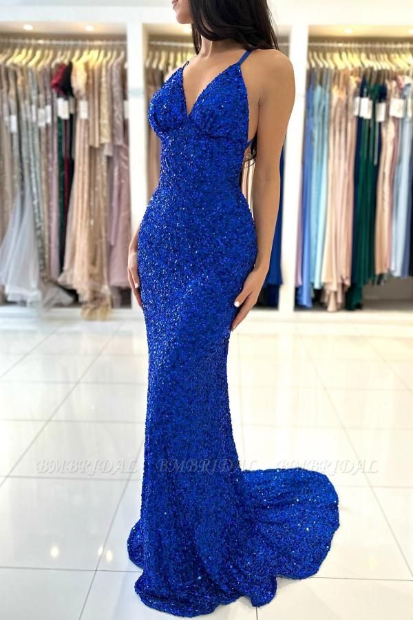 Bmbridal Royal Blue Mermaid Evening Dress Sleeveless