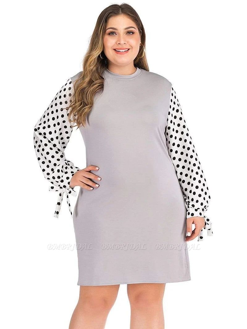 BMbridal Casual Polka Dot Comfortable Maternity Dress with Long-sleeves