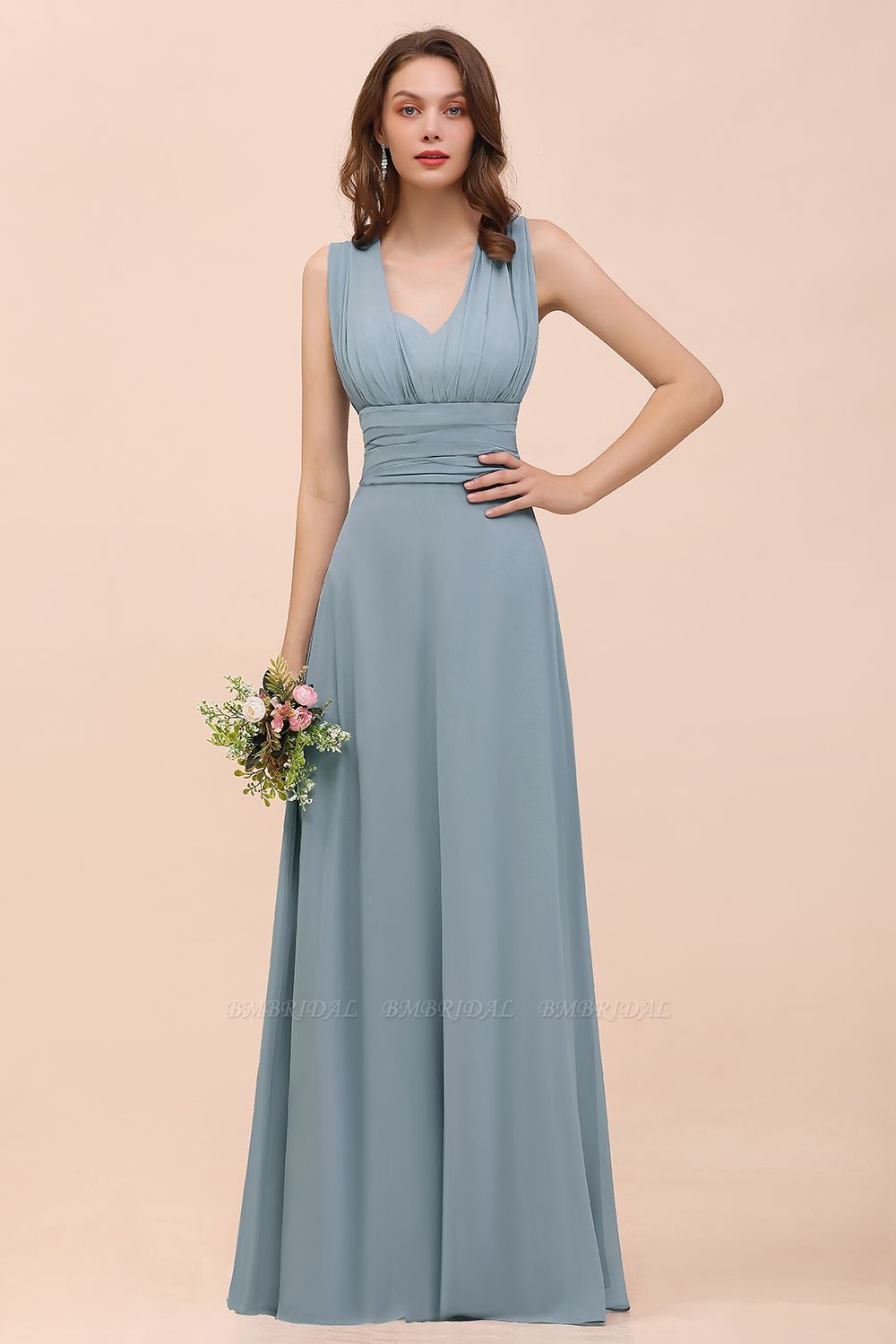 Try at Home Sample Bridesmaid Dress Dusty Blue Burgundy
