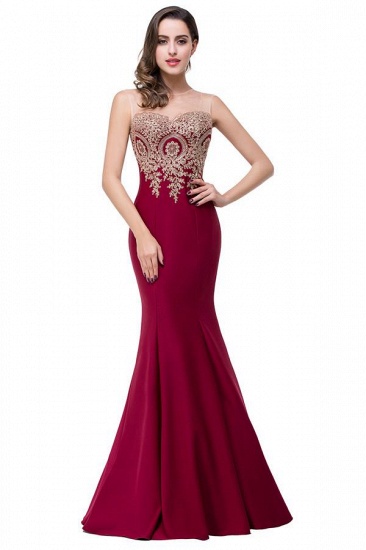 BMbridal Sleeveless Mermaid Long Evening Gowns With Lace Appliques