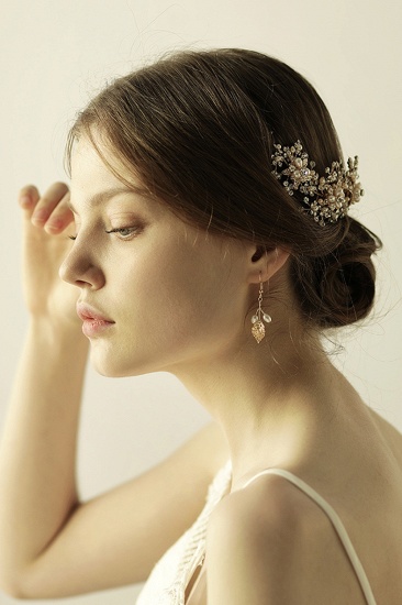 BMbridal Exquisite Elegant Alloy Rhinestone Special Occasion Wedding Headbands Headpiece with Imitation Pearls_2