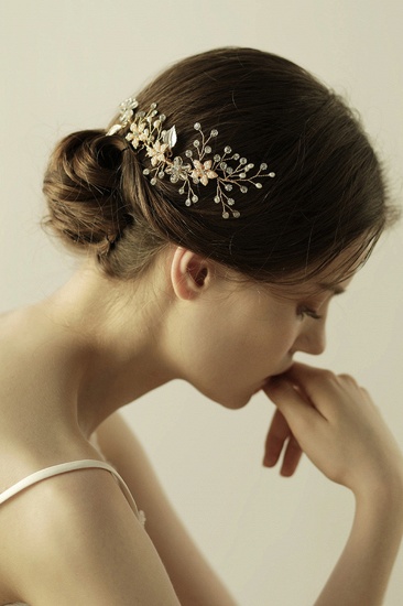 BMbridal Beautiful Alloy Rhinestone Wedding Combs-Barrettes Headpiece with Imitation Pearls_1