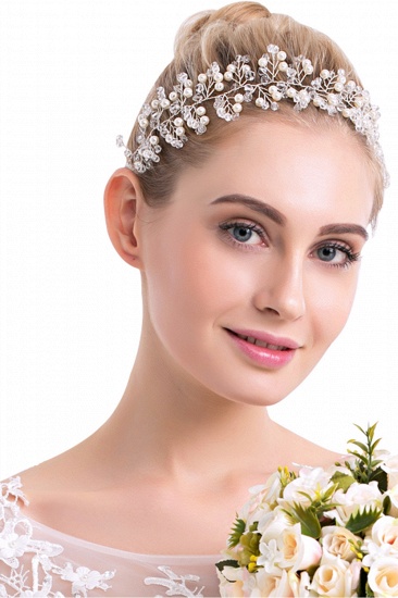 BMbridal Elegant PlasticAlloy Crystal Special Occasion Hairpins Headpiece with Imitation Pearls_1