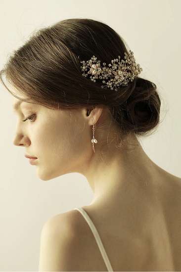 BMbridal Exquisite Elegant Alloy Rhinestone Special Occasion Wedding Headbands Headpiece with Imitation Pearls_6