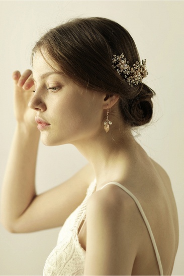 BMbridal Exquisite Elegant Alloy Rhinestone Special Occasion Wedding Headbands Headpiece with Imitation Pearls_7
