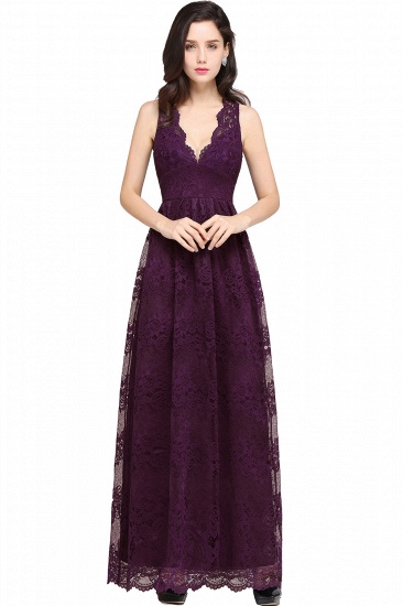 BMbridal Chic Sheath V-Neck Navy Lace Bridesmaid Dresses Online In Stock_3