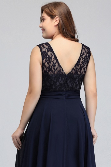 BMbridal Plus Size Lace Jewel Long Bridesmaid Dress Online with Ruffle_8