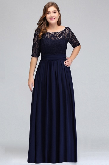 BMbridal Plus Size Elegant Half-Sleeves Lace Bridesmaid Dresses with Bow_9