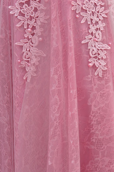 BMbridal Lovely Dusty Pink Kurzes Heimkehrkleid mit Spitzenapplikationen_17