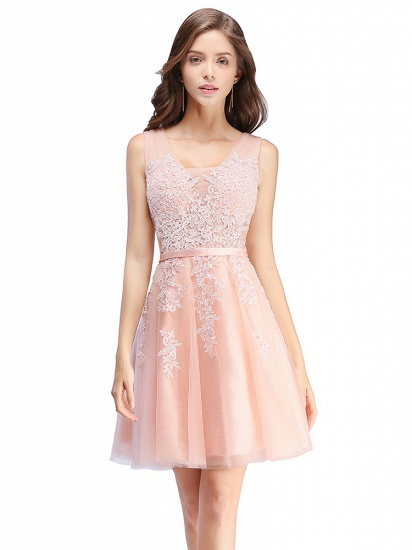 BMbridal A-line Knee-length Tulle Prom Dress with Appliques_2