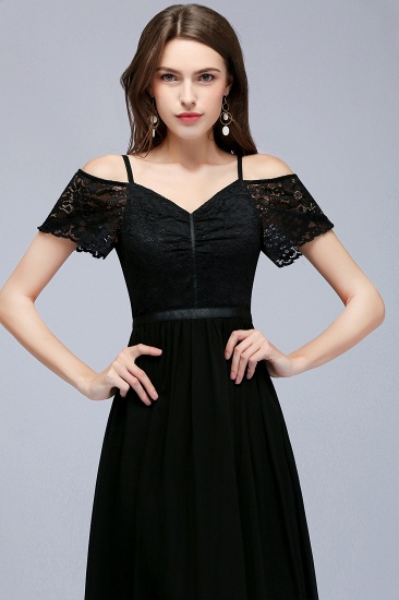 BMbridal Affordable Off-the-shoulder Black Lace Bridesmaid Dress Online_5