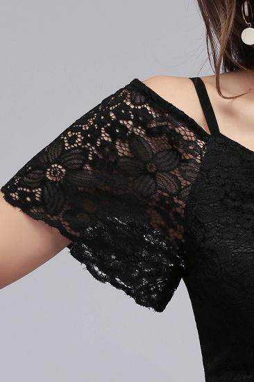 BMbridal Affordable Off-the-shoulder Black Lace Bridesmaid Dress Online_7
