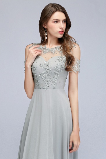 BMbridal Short Sleeve Lace Appliques Long Prom Party Dress_10
