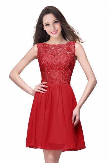 BMbridal Affordable Chiffon Lace Short Bridesmaid Dresses with Ruffle In Stock_1