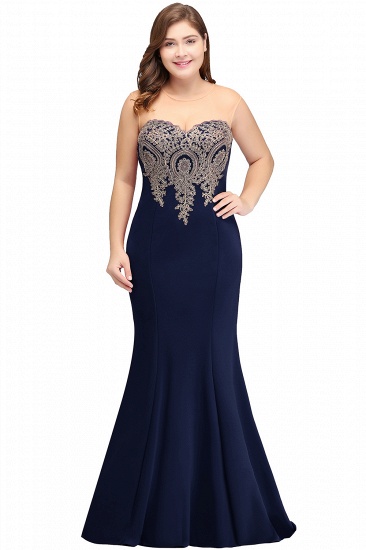 BMbridal Sleeveless Mermaid Long Evening Gowns With Lace Appliques_7
