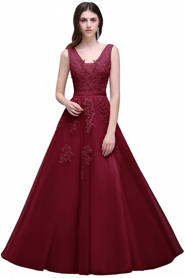 BMbirdal Gorgeous V-Neck Sleeveless Prom Dress With Lace Appliques_5