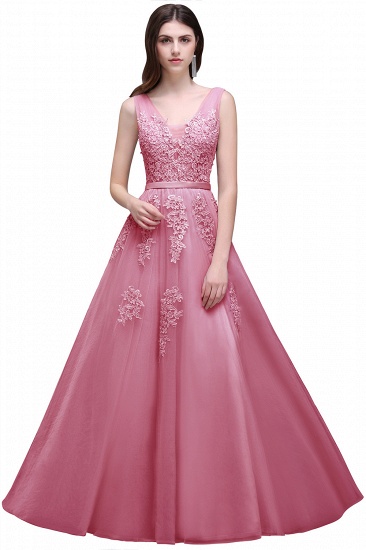 BMbirdal Gorgeous V-Neck Sleeveless Prom Dress With Lace Appliques_4