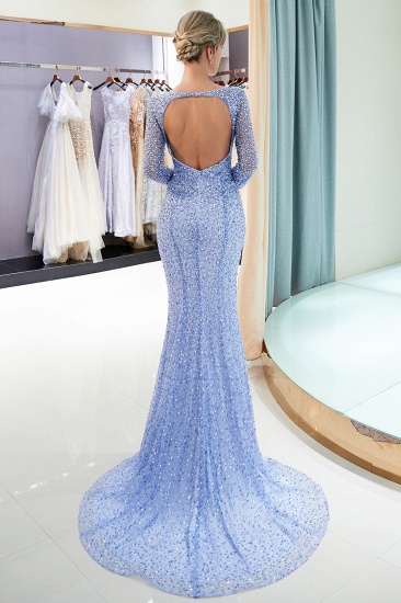 BMbridal Glamorous Mermaid Long Sleeves Prom Dresses Long Sequins Formal Party Dresses_4