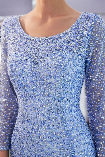 BMbridal Glamorous Mermaid Long Sleeves Prom Dresses Long Sequins Formal Party Dresses_10