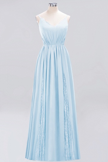 BMbridal Elegant Spaghetti Straps Long Bridesmaid Dress Lace V-Neck Maid of Honor Dress_22