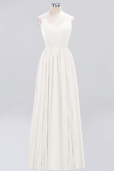 BMbridal Elegant Spaghetti Straps Long Bridesmaid Dress Lace V-Neck Maid of Honor Dress_2