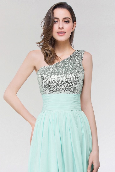 BMbridal Sparkly One-shoulder Ruffle Long Bridesmaid Dresses with Sequined Top_4