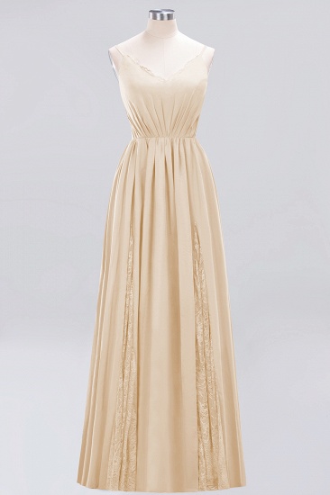 BMbridal Elegant Spaghetti Straps Long Bridesmaid Dress Lace V-Neck Maid of Honor Dress_14