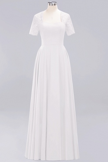 BMbridal Dark Navy Open-Back Long Bridesmaid Dress With Short Sleeves_1