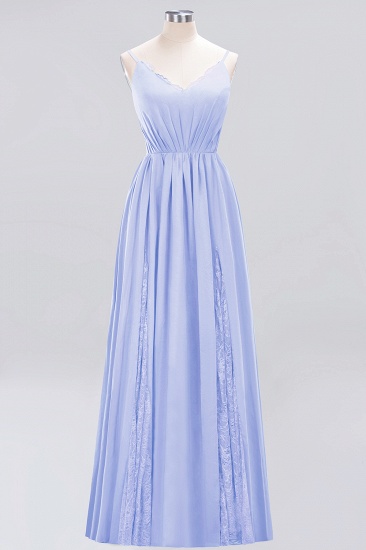 BMbridal Elegant Spaghetti Straps Long Bridesmaid Dress Lace V-Neck Maid of Honor Dress_21