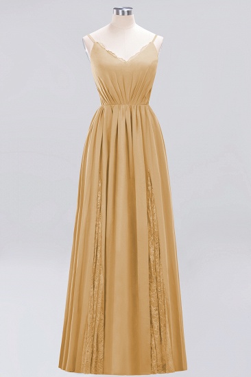 BMbridal Elegant Spaghetti Straps Long Bridesmaid Dress Lace V-Neck Maid of Honor Dress_13