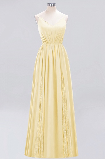 BMbridal Elegant Spaghetti Straps Long Bridesmaid Dress Lace V-Neck Maid of Honor Dress_17