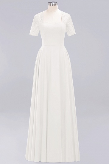 BMbridal Dark Navy Open-Back Long Bridesmaid Dress With Short Sleeves_2
