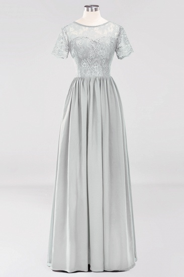 BMbridal Elegant Dark Navy Long Lace Bridesmaid Dresses with Short-Sleeves_29