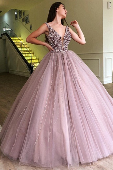 Bmbridal Sleeveless Ball Gown Prom Dress Tulle Evening Gowns With Appliques_1