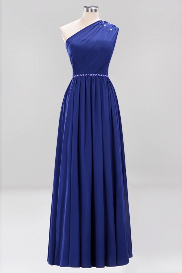 BMbridal Modest One-shoulder Royal Blue Affordable Bridesmaid Dress with Beadings_25