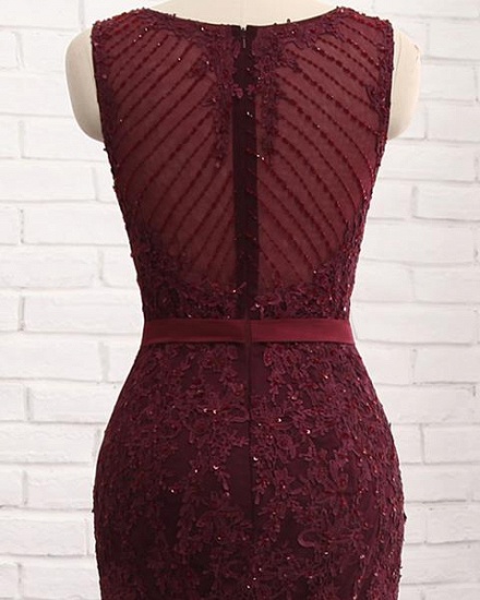 BMbridal Gorgeous Burgundy Mermaid Prom Dress With Lace Appliques Online_5