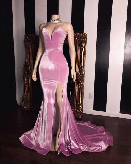 Bmbridal Sweetheart Mermaid Prom Dress Sleeveless With Split On Sale_3