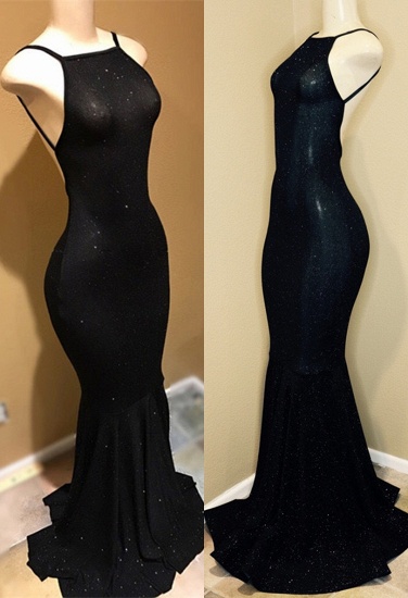Bmbridal Black Shinning Sequins Prom Dress Mermaid Sleeveless_2