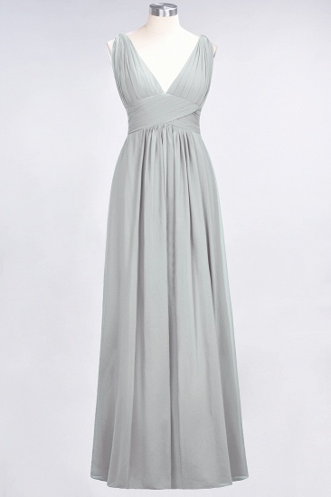 BMbridal Elegant V-Neck Burgundy Chiffon Affordable Bridesmaid Dress with Ruffle_29