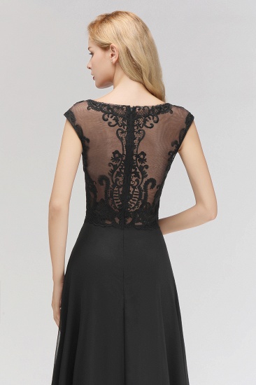 BMbridal Elegant Chiffon Long Lace Black Bridesmaid Dresses Online_8