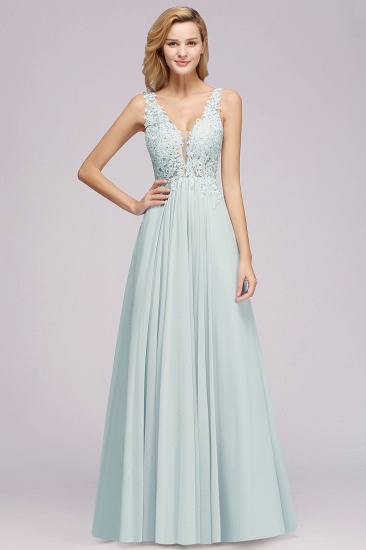 BMbridal Elegant Lace V-Neck Chiffon Affordable Bridesmaid Dress with Beadings_4