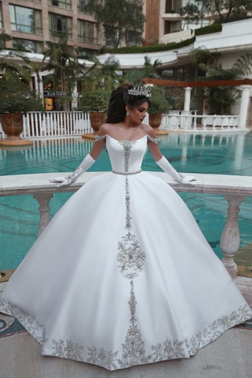 Bmbridal Off-the-Shoulder Ball Gown Wedding Dress With Beads_7