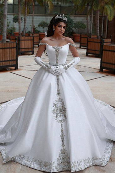Bmbridal Off-the-Shoulder Ball Gown Wedding Dress With Beads_2